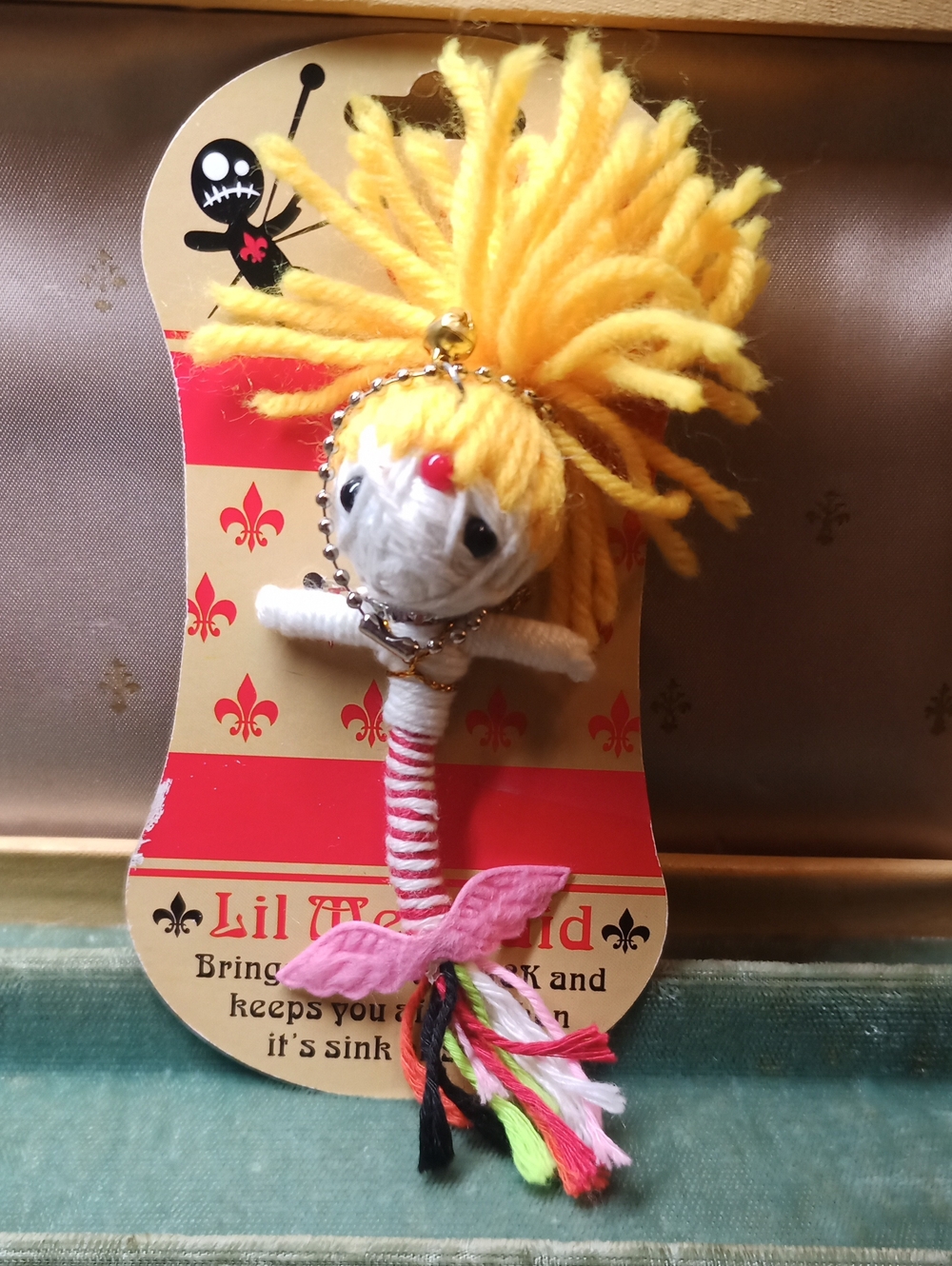 Lil Mermaid Yellow Yarn Hair Keychain Doll